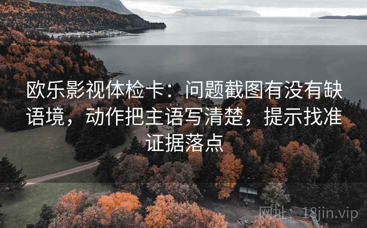 欧乐影视体检卡：问题截图有没有缺语境，动作把主语写清楚，提示找准证据落点