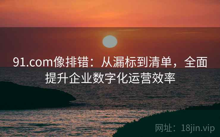 91.com像排错:从漏标到清单,全面提升企业数字化运营效率 91.com像排错:从漏标到清单,全面提升企业数字化运营效率